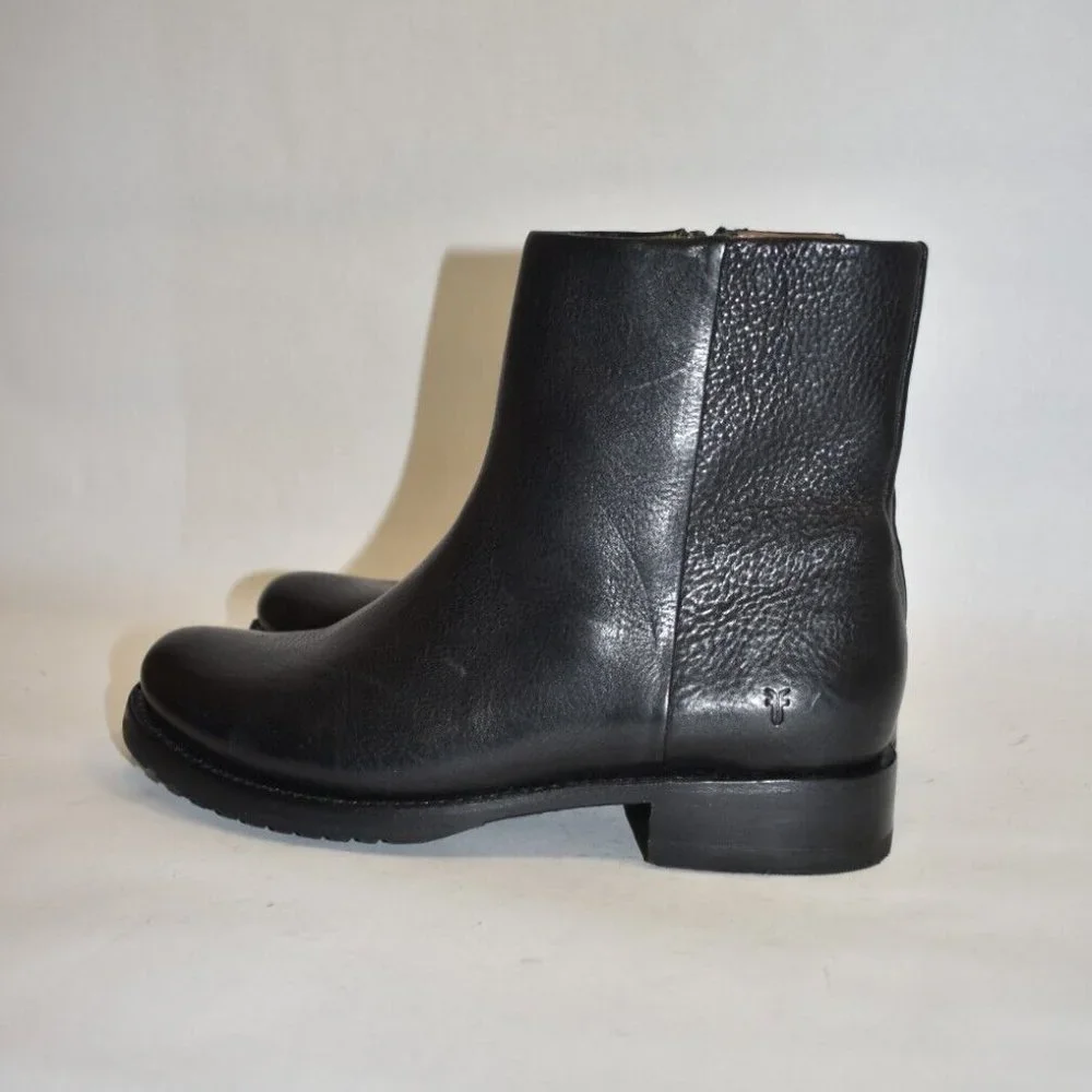 $280 FRYE VERONICA INSIDE ZIP BOOTIE BLACK CLASSIC CLEAN LEATHER 9 (ME28) - Picture 5 of 8